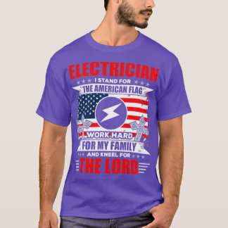 Electrician I Stand For My Family Gift Funny  T-Shirt