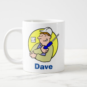 Electrician Image with Name Large Coffee Mug