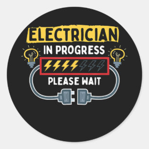 Electrician In Progress Future Lineman Classic Round Sticker