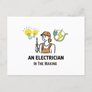 Electrician in the making postcard