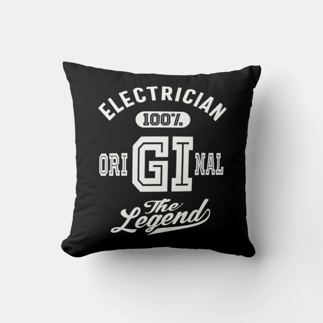 Electrician Job Title Gift Cushion (Front)