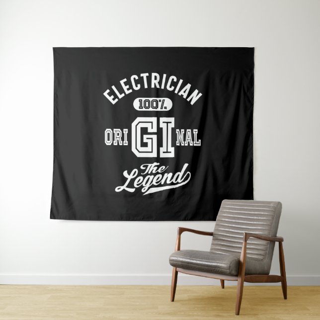 Electrician Job Title Gift Tapestry (In Situ (Horizontal))