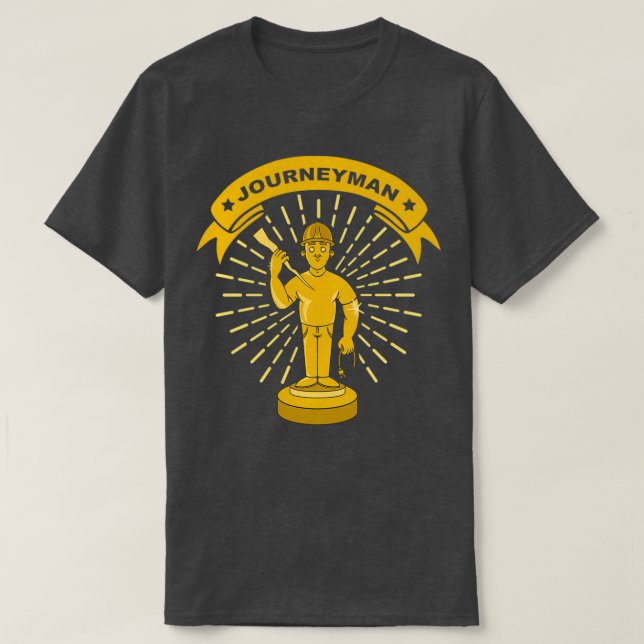 Electrician Journeyman exam gift Golden Trophy  T-Shirt (Design Front)