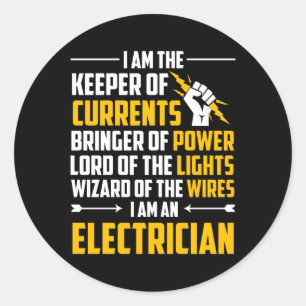 Electrician Keeper Currents Bringer Power Classic Round Sticker