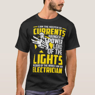 Electrician Keeper Of Currents  Funny Electrician  T-Shirt