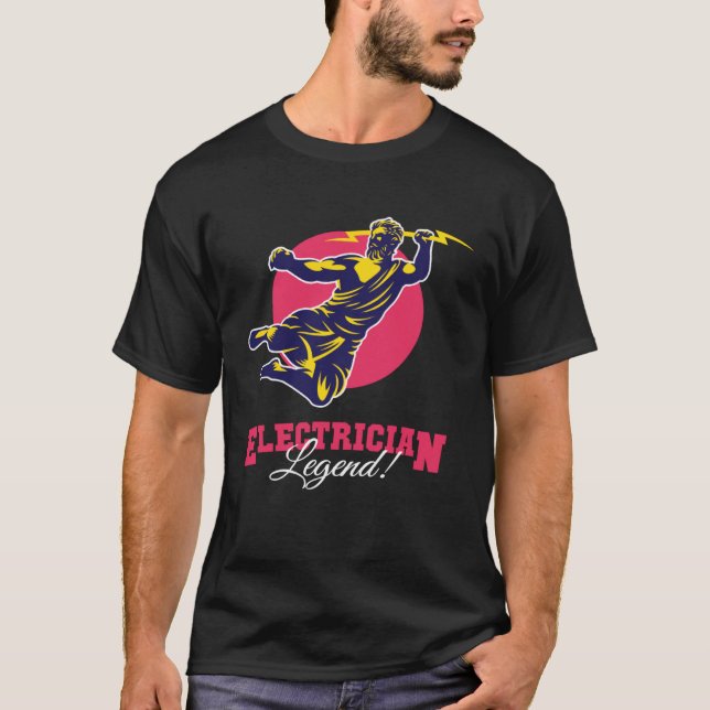 Electrician Legend Wiremen Powerline Technician El T-Shirt (Front)