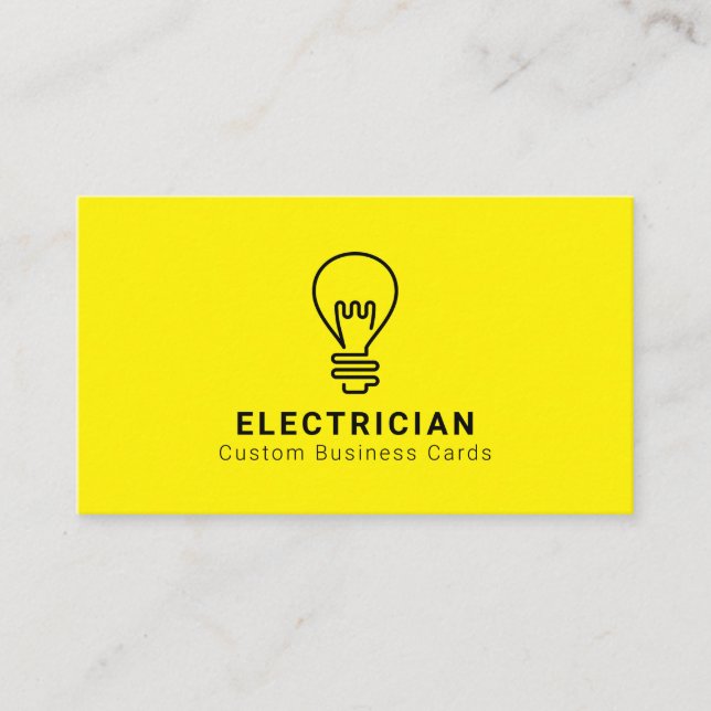 Electrician Light Bulb Business Cards (Front)