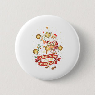 Electrician Lights Up Christmas Funny Dad Father M 6 Cm Round Badge
