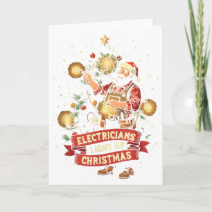 Electrician Lights Up Christmas Funny Dad Father M Card