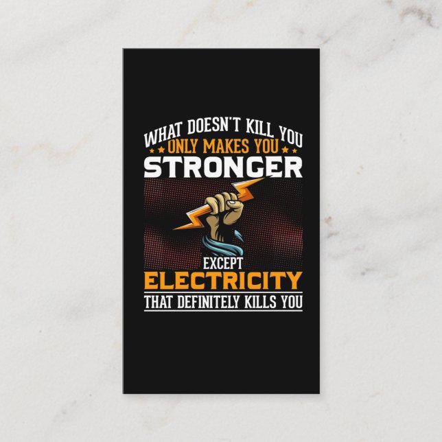 Electrician Lineman Joke Saying Job Husband Humour Business Card (Front)