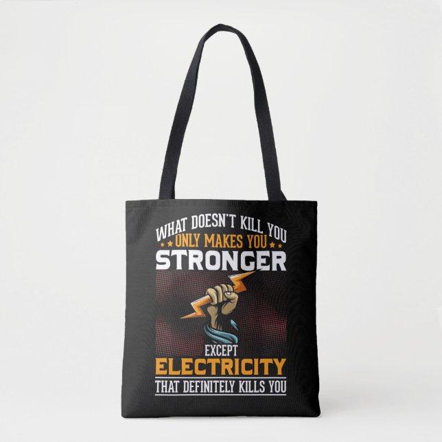 Electrician Lineman Joke Saying Job Husband Humour Tote Bag (Front)