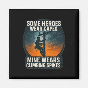 Electrician Lineworker Pride Climbing Spikes Desig Magnet