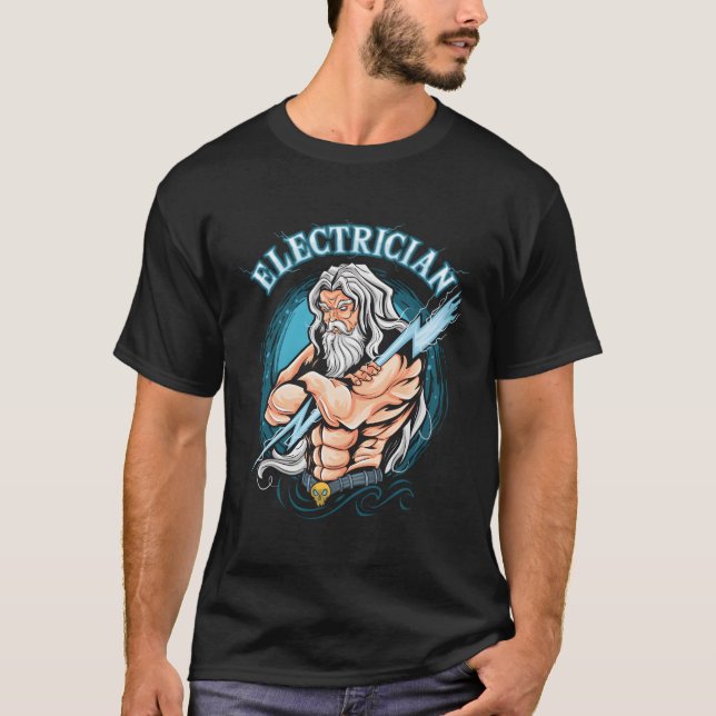 Electrician Lineworker Wire Worker Electrician T-Shirt (Front)