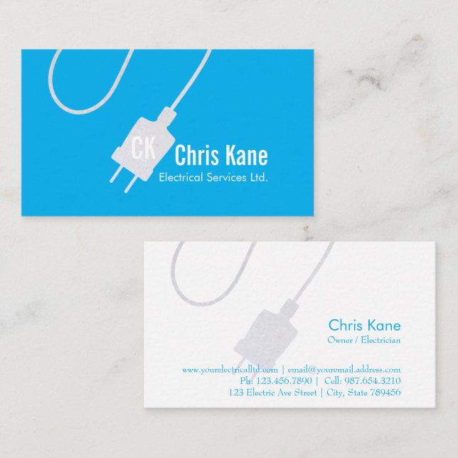 electrician logo design business card (Front/Back)