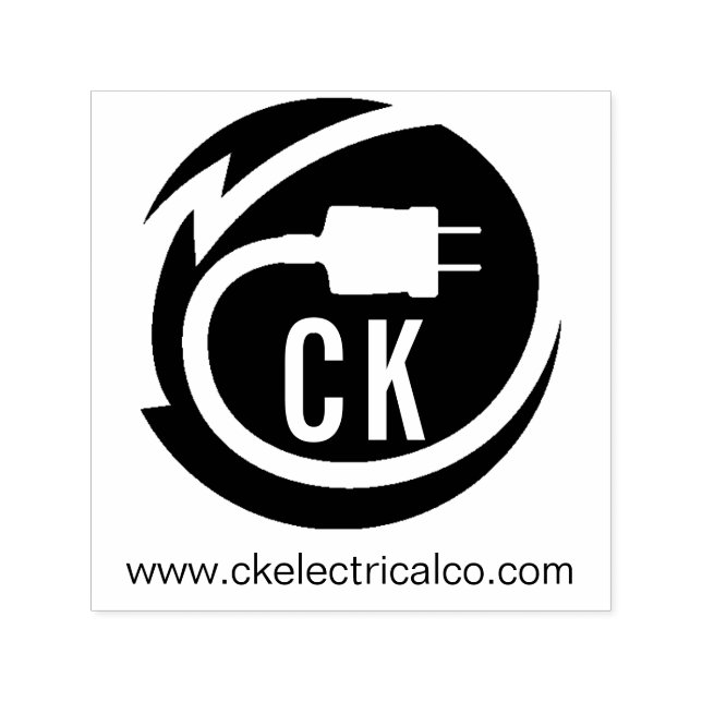 Electrician logo design self-inking stamp (Design)