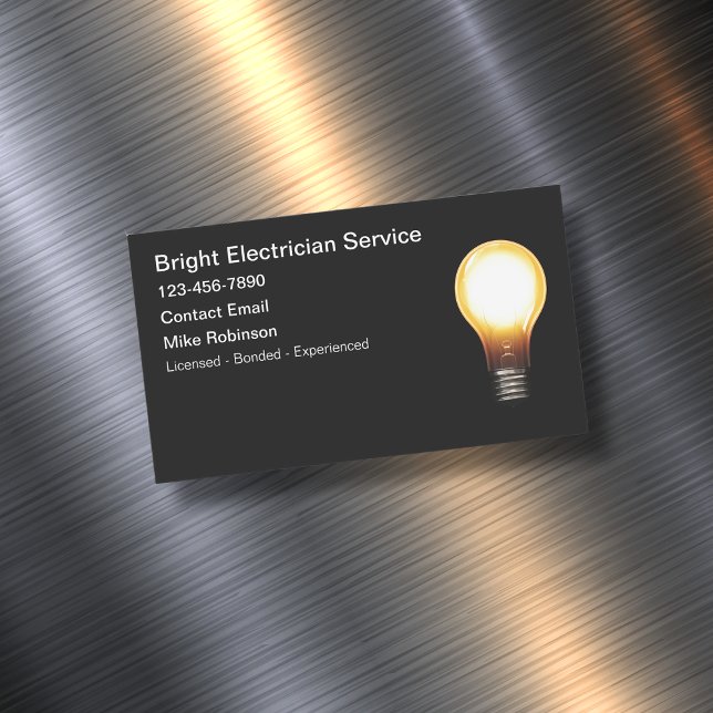 Electrician Magnetic Business Cards Design (Creator Uploaded)