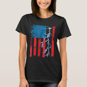 Electrician Mechanic For Men American Flag 1 T-Shirt