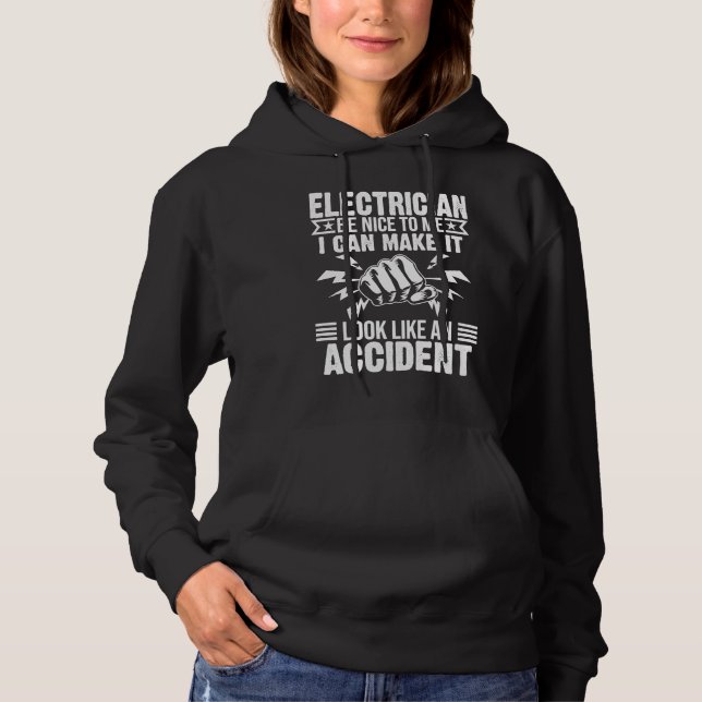 Electrician  Men Cool Electrical Lineman Gag Quote Hoodie (Front)