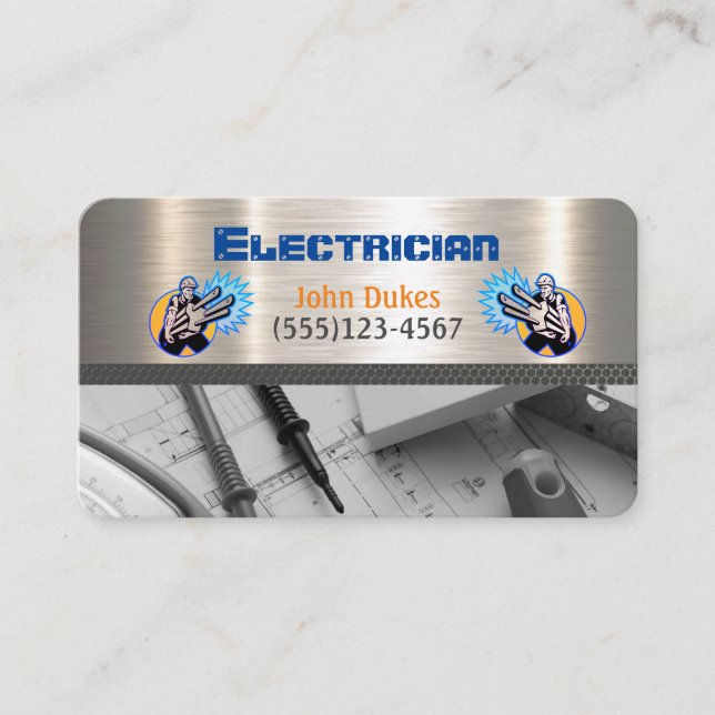 Electrician Metal Handyman Business card (Front)