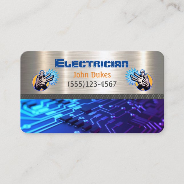 Electrician Metal Handyman Business card (Front)