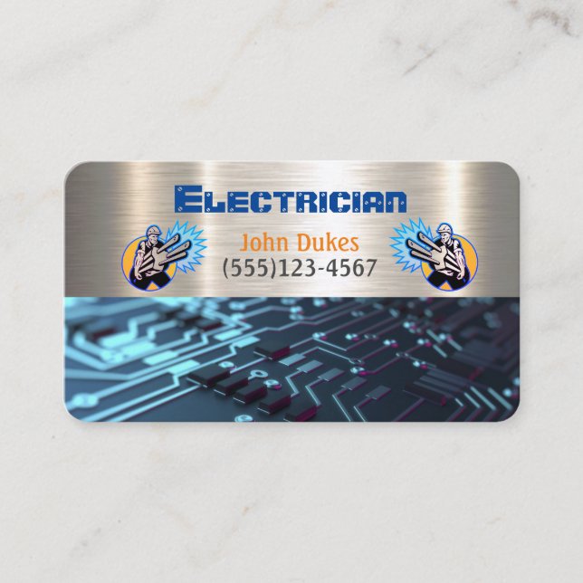 Electrician Metal Handyman Business card (Front)