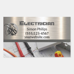 Electrician Metal Handyman Business card Rectangular Sticker