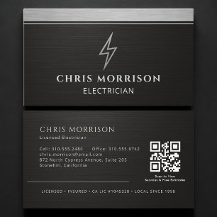 Electrician Metallic QR Code Business Card