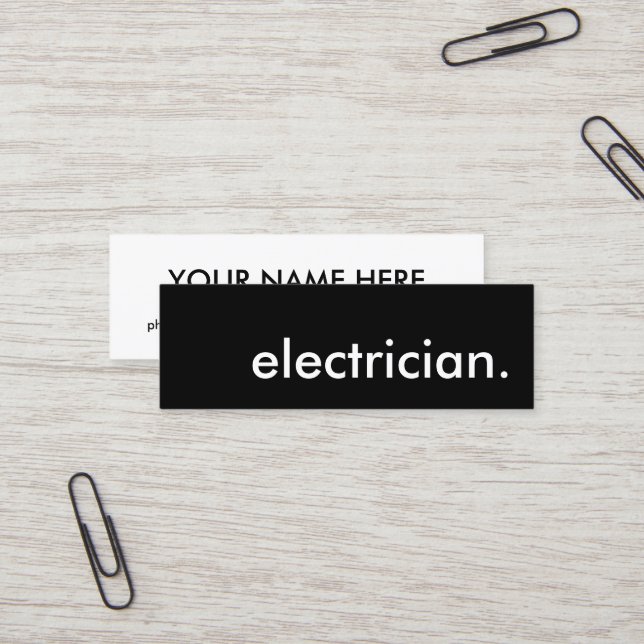 electrician. mini business card (Front/Back In Situ)