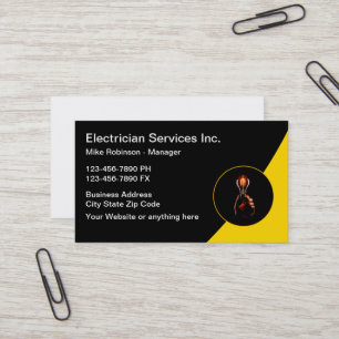 Electrician Modern Business Cards Design
