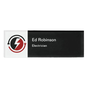 Electrician Modern Logo Staff Name Tags