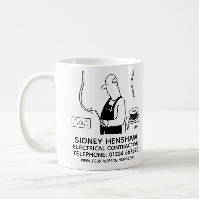 Electrician or Electrical Contractor Promotional Coffee Mug (Left)