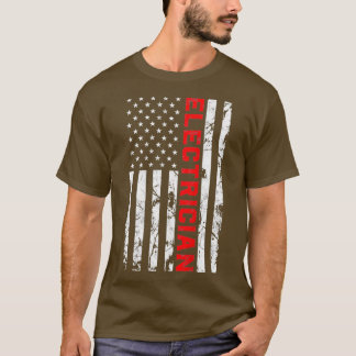 Electrician Patriotic American Flag ElectricianTSh T-Shirt