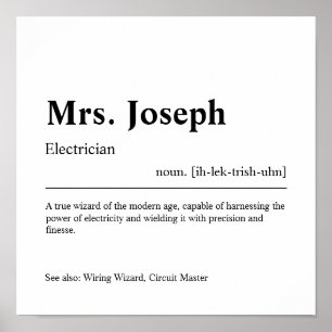 Electrician Personalised Gift Poster