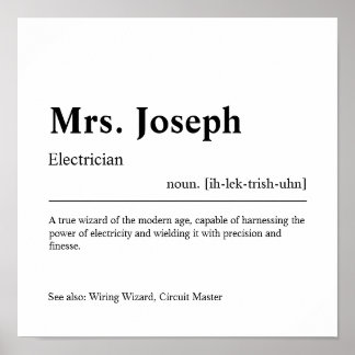 Electrician Personalised Gift Poster