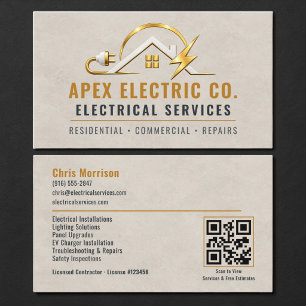 Electrician QR Code Professional Business Card