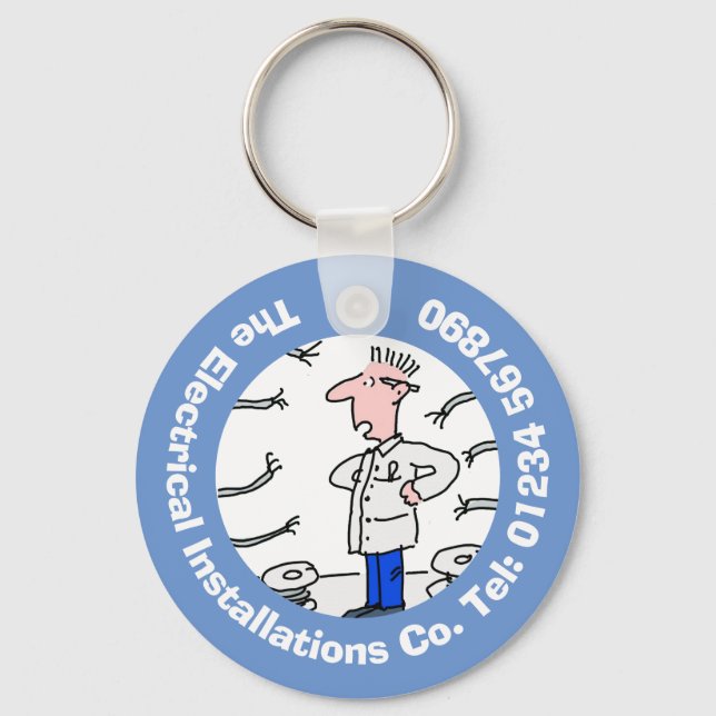 Electrician Rewiring & Electrical Repairs Key Ring (Front)