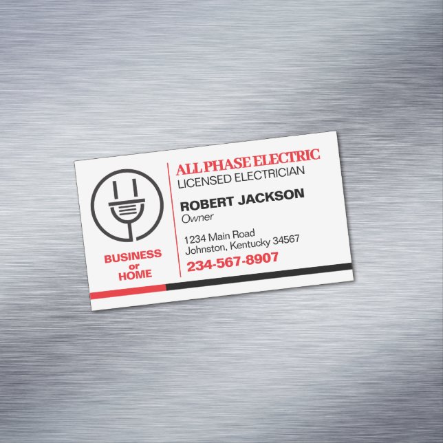 Electrician Service Magnetic Business Card (In Situ)