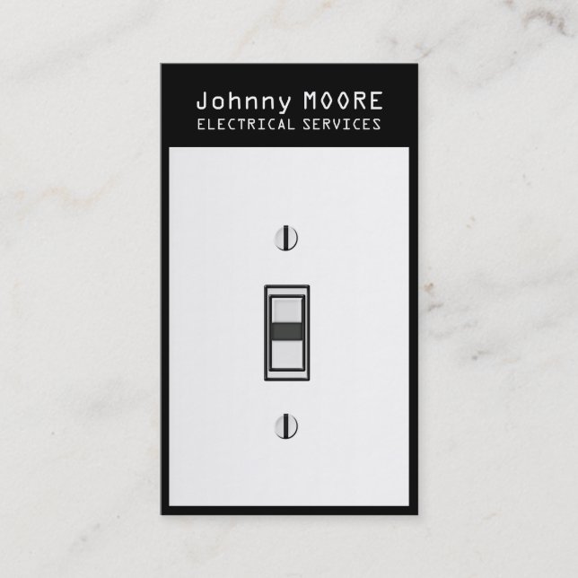 Electrician services light switch cover business card (Front)