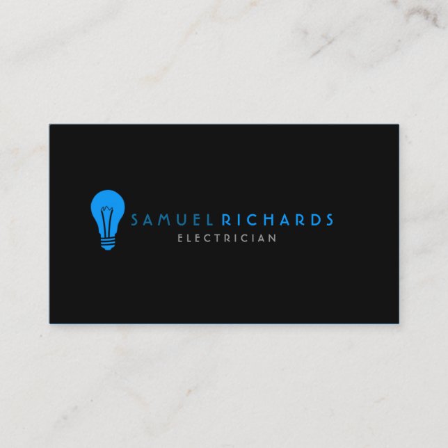 Electrician Simple Bulb Handyman Business Card (Front)