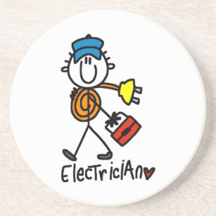 Electrician Stick Figure Coaster