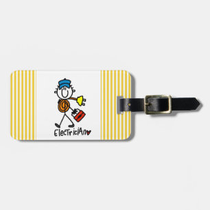 Electrician Stick Figure Luggage Tag