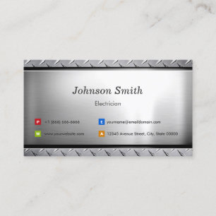 Electrician - Stylish Platinum Look Business Card