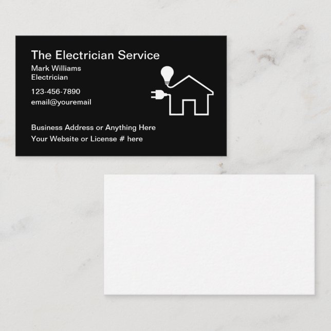Electrician Themed Business Cards (Front/Back)