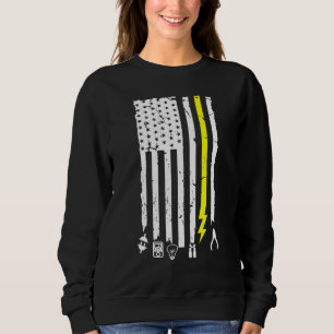 Electrician Tools Themed Us Flag For Electricians Sweatshirt