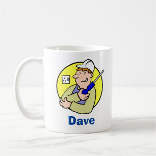 Electrician Tradesman with Name Coffee Mug