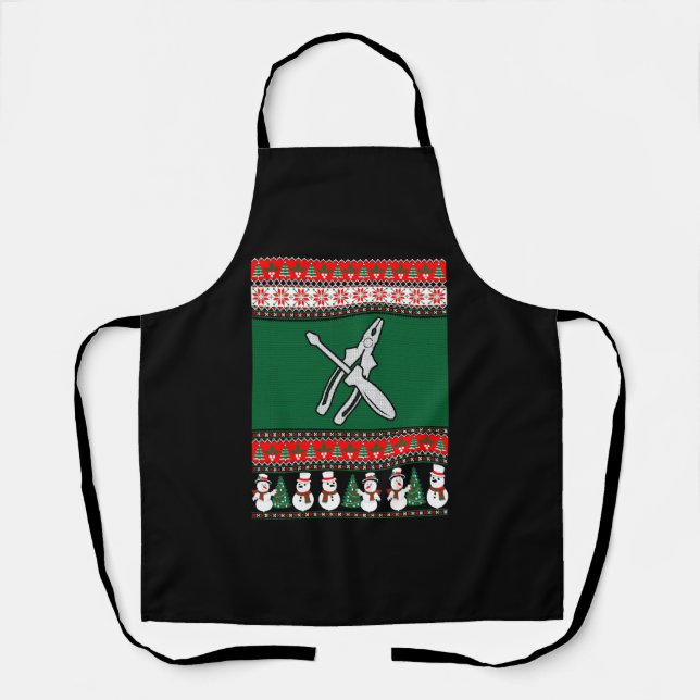 Electrician Ugly Christmas Sweater Apron (Front)