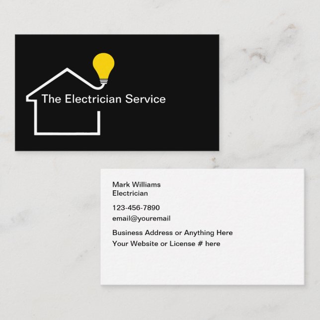 Electrician Unique Business Cards (Front/Back)
