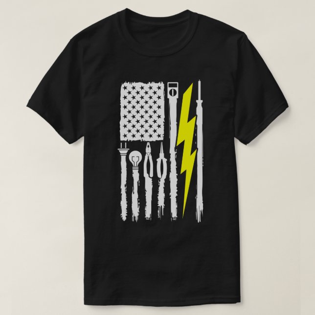 Electrician US Flag Tools for Electricians 1  T-Shirt (Design Front)