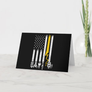 Electrician US Flag Tools for Electricians Card