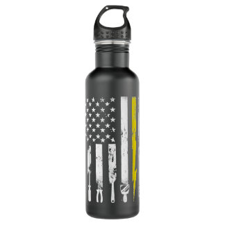 Electrician US Flag Tools For Electricians Gift  710 Ml Water Bottle